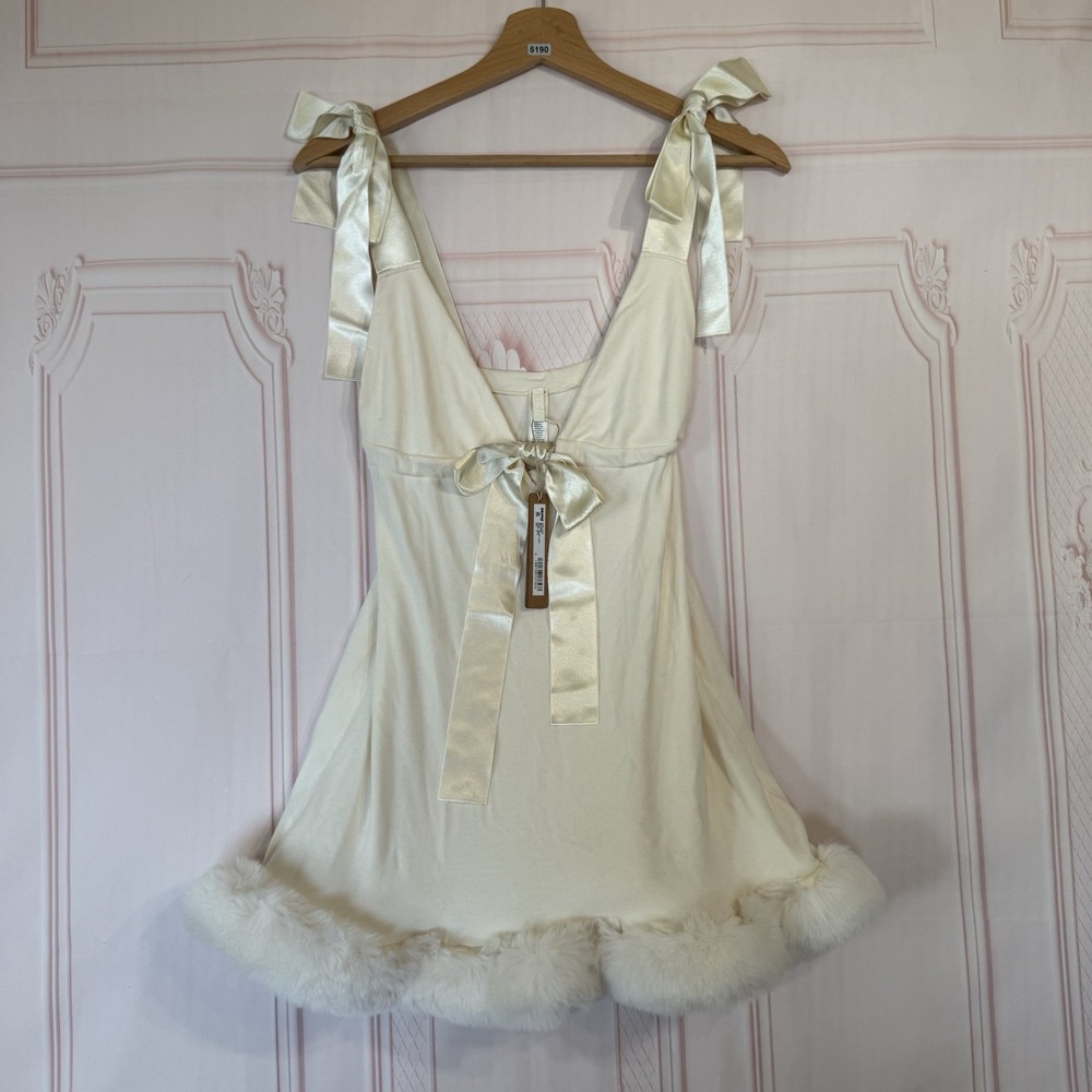 Skims Cloud Mini Dress In Ecru Size S NWT Limited Rare